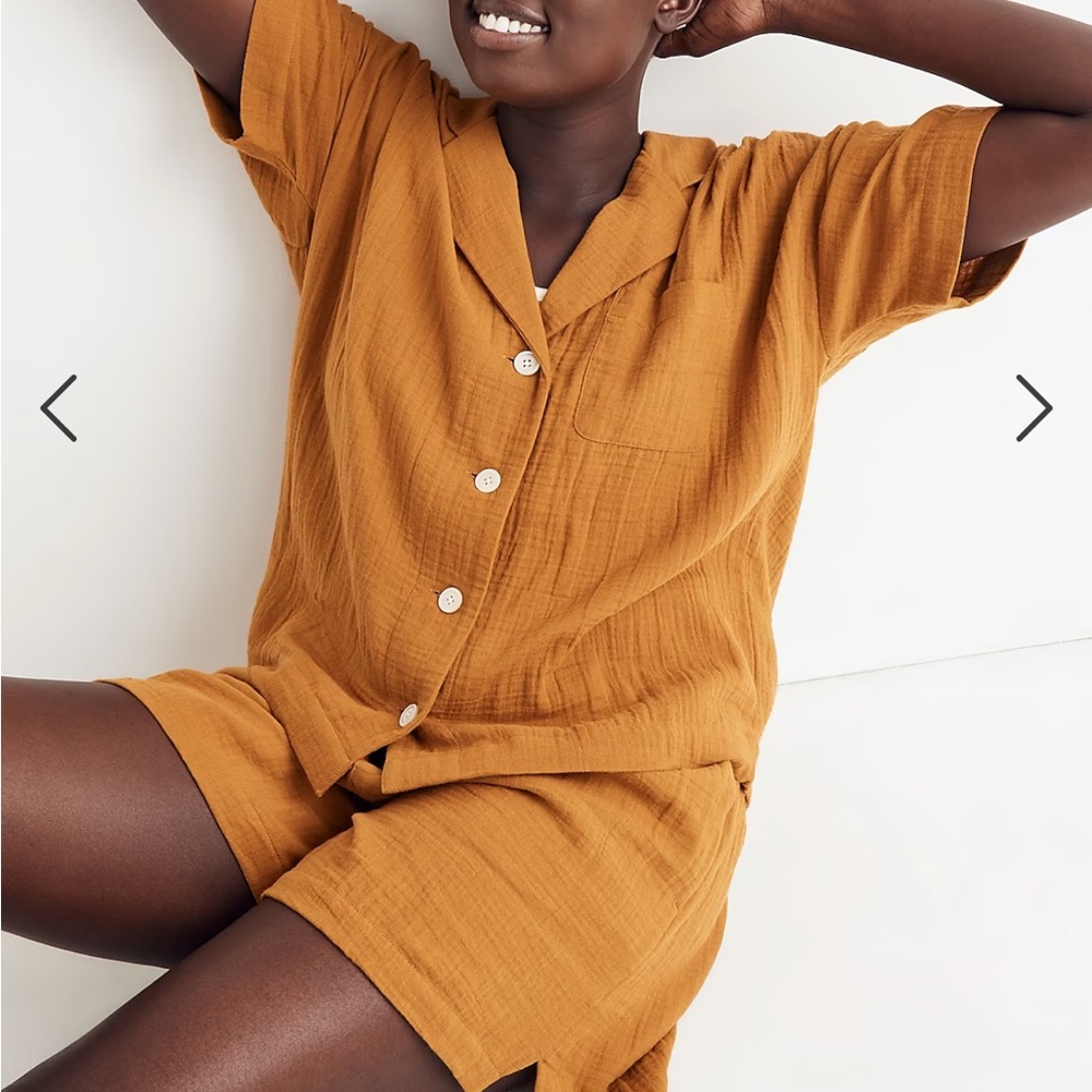 Madewell lightspun double-layered cotton gauze pajama set, size XXS (oversized).